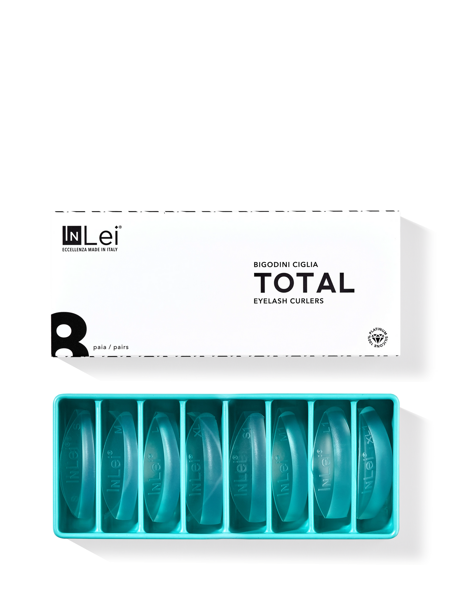 Moldes "InLei" para el lifting de pestañas, ultra elásticos, resistentes, material patentado. Total (8 pares) S-M-L-XL-S1-M1-L1-XL1